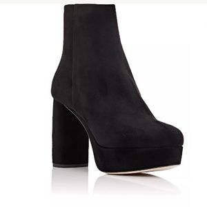 Miu Miu Suede Platform Ankle Boots, Size 35.5